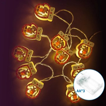 Aigostar - LED Χριστουγεννιάτικη γιρλάντα 20xLED/3xAA 3m σε ζεστό λευκό γάντια
