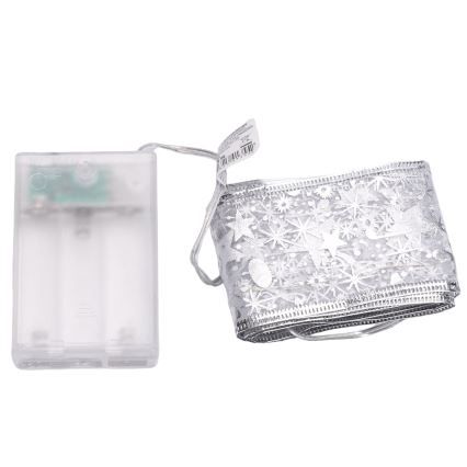 Aigostar - Χριστουγεννιάτικη γιρλάντα LED 50xLED/3xAA 5 m θερμό λευκό ασημί