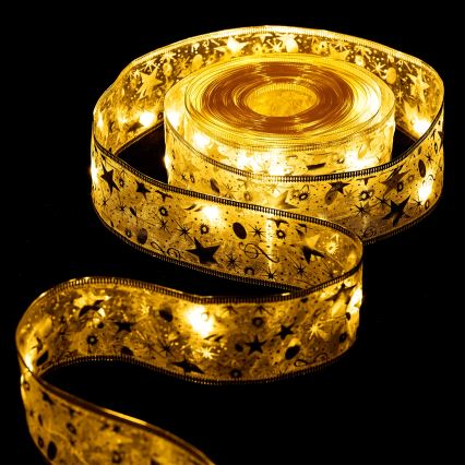 Aigostar - LED Χριστουγεννιάτικη γιρλάντα 50xLED/3xAA 5m θερμό λευκό χρυσή