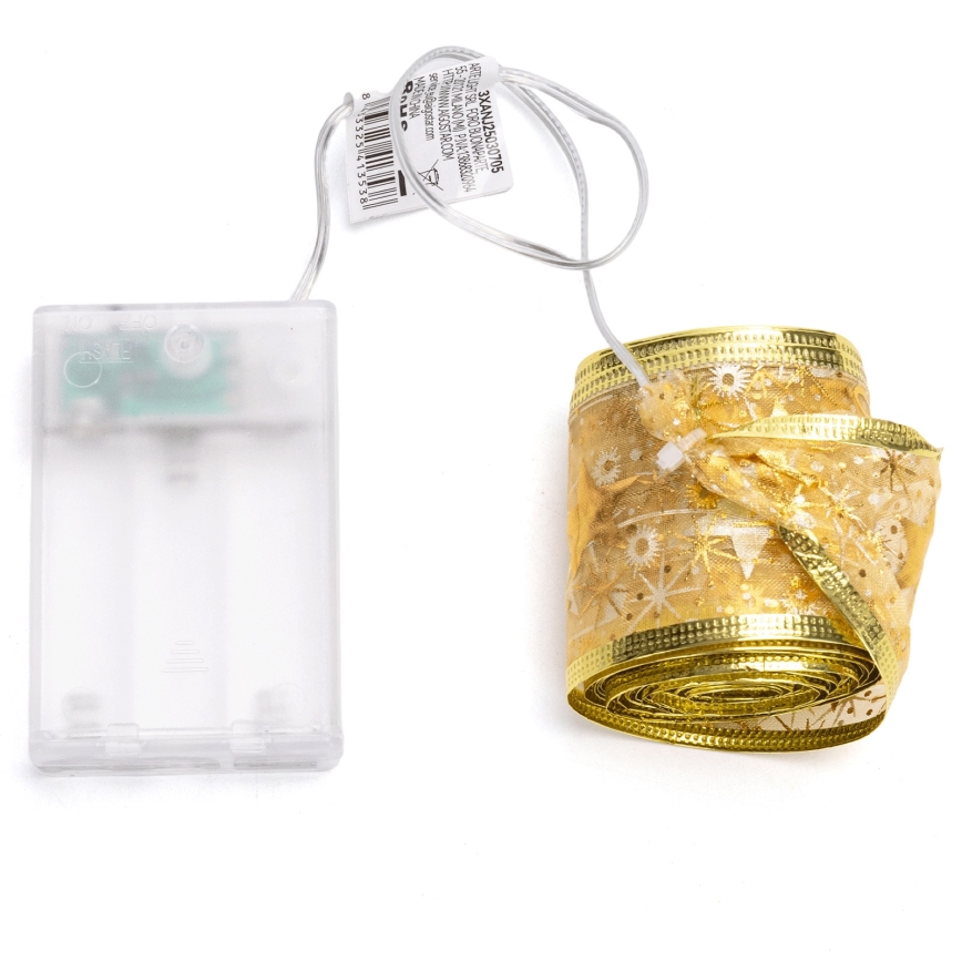 Aigostar - LED Χριστουγεννιάτικη γιρλάντα 50xLED/3xAA 5m θερμό λευκό χρυσή