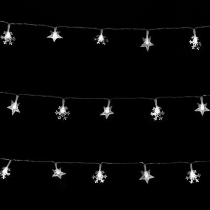 Aigostar - LED εξωτερική χριστουγεννιάτικη γιρλάντα 100 LED / 8 λειτουργίες, 3xAA, 10 m, IP44, ψυχρό λευκό