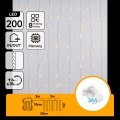 Aigostar - LED χριστουγεννιάτικη γιρλάντα για εξωτερικούς χώρους 200xLED/8 λειτουργίες 3xAA 5x2m IP44 θερμό λευκό