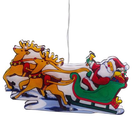 Aigostar - LED Χριστουγεννιάτικη διακόσμηση LED/3xAAA Άγιος Βασίλης με τάρανδους 13,4 εκ.