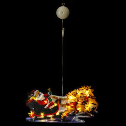 Aigostar - LED Χριστουγεννιάτικη διακόσμηση LED/3xAAA Άγιος Βασίλης με τάρανδους 13,4 εκ.