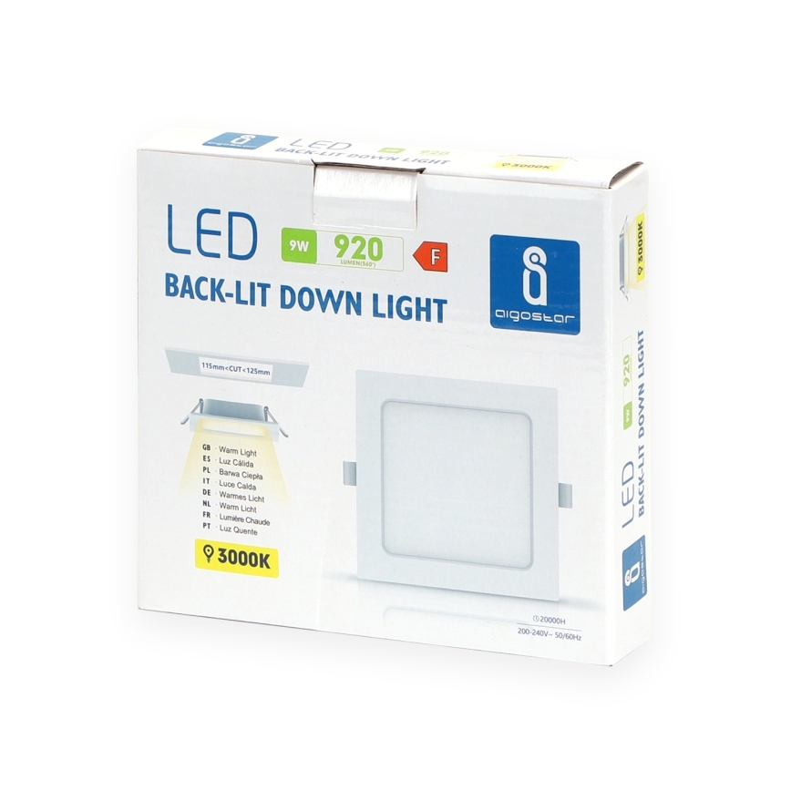 Aigostar - LED χωνευτό φωτιστικό LED/9W/230V 3000K 14,5x14,5 cm λευκό