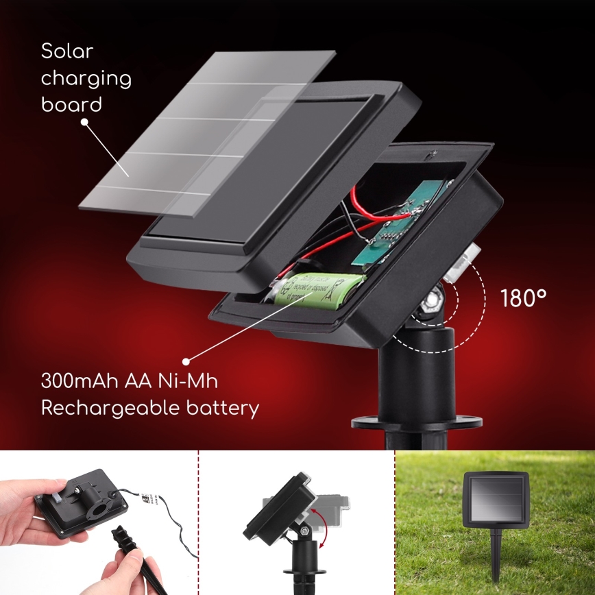 Aigostar - LED Χριστουγεννιάτικα ηλιακά λαμπάκια 10xLED/3,8 m IP44 ψυχρό λευκό 400 mAh