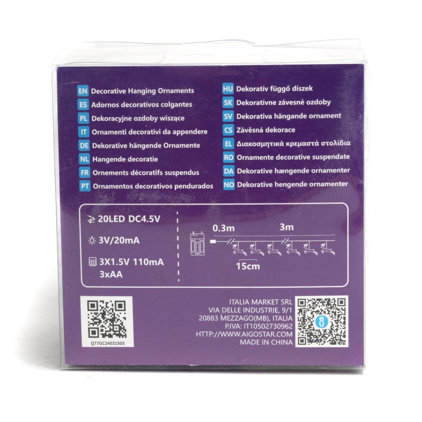 Aigostar - LED Χριστουγεννιάτικο φωτάκι 20xLED/3xAA 3,3μ τάρανδοι