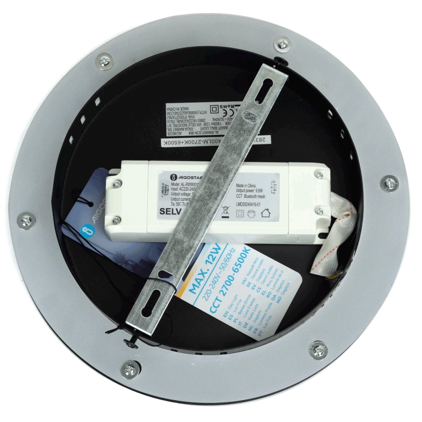 Aigostar - Ρυθμιζόμενο LED Επιτοίχιο Φωτιστικό MESH Smart LED/12W/230V 2700-6500K μαύρο