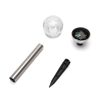 Aigostar - LED Ηλιακό φωτιστικό LED/0,006W/1,2V 37,8cm ματ χρώμιο 2700K IP44 100 mAh