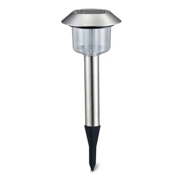 Aigostar - Ηλιακή λάμπα LED LED/0,08W/2V 36,6 cm 3000K IP44 ματ χρώμιο