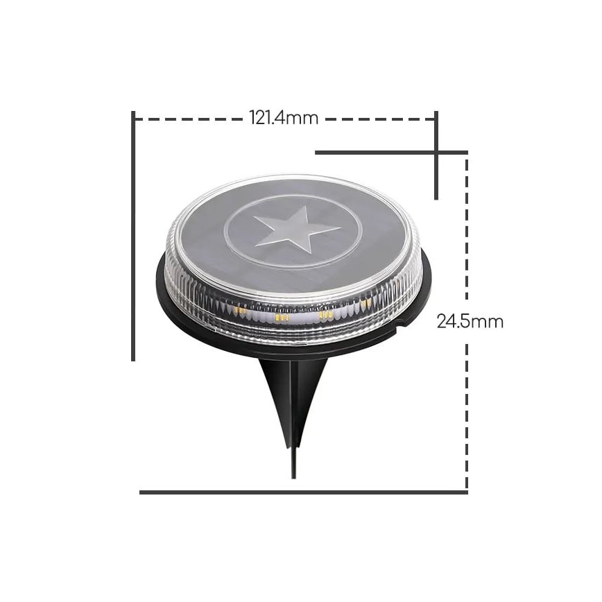 Aigostar - Ηλιακή λάμπα LED LED/0,6W/5,5V 24,5 cm 500 mAh 3200K IP66 μαύρο