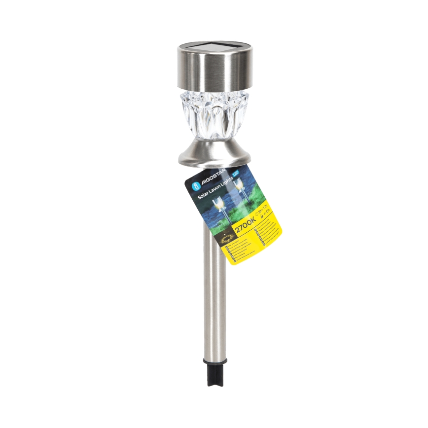 Aigostar - Ηλιακό LED φωτιστικό LED/1,2 lm/1,2V 35,5cm ματ χρώμιο 2700K IP44 100 mAh