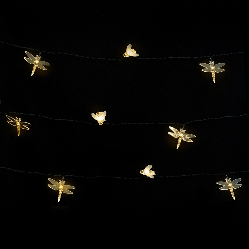 Aigostar - Ηλιακή διακοσμητική γιρλάντα LED 50 LED/8 λειτουργίες 10 m 800 mAh IP65 θερμό λευκό