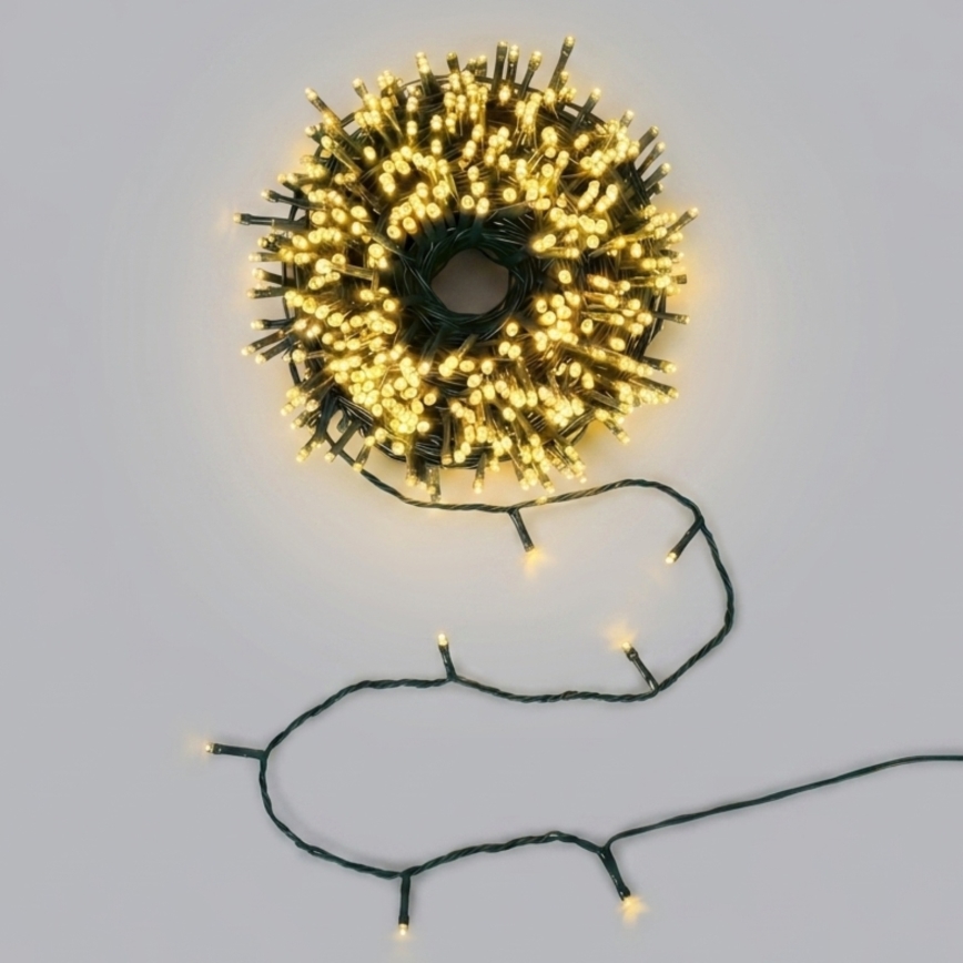 Aigostar - Ηλιακή LED Χριστουγεννιάτικη Γιρλάντα 200 LED/8 λειτουργίες 22 m IP65 θερμό λευκό 800 mAh