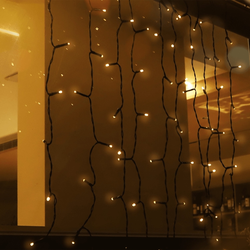Aigostar - Ηλιακή σειρά LED 100xLED/8 λειτουργίες 4x1m IP65 θερμό λευκό 800 mAh