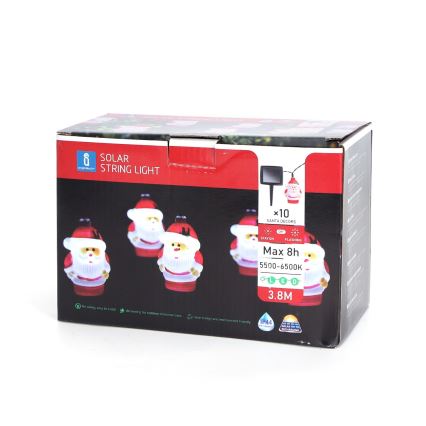 Aigostar - Ηλιακή γιρλάντα LED 10xLED/3,8 m IP44 ψυχρό λευκό 400 mAh