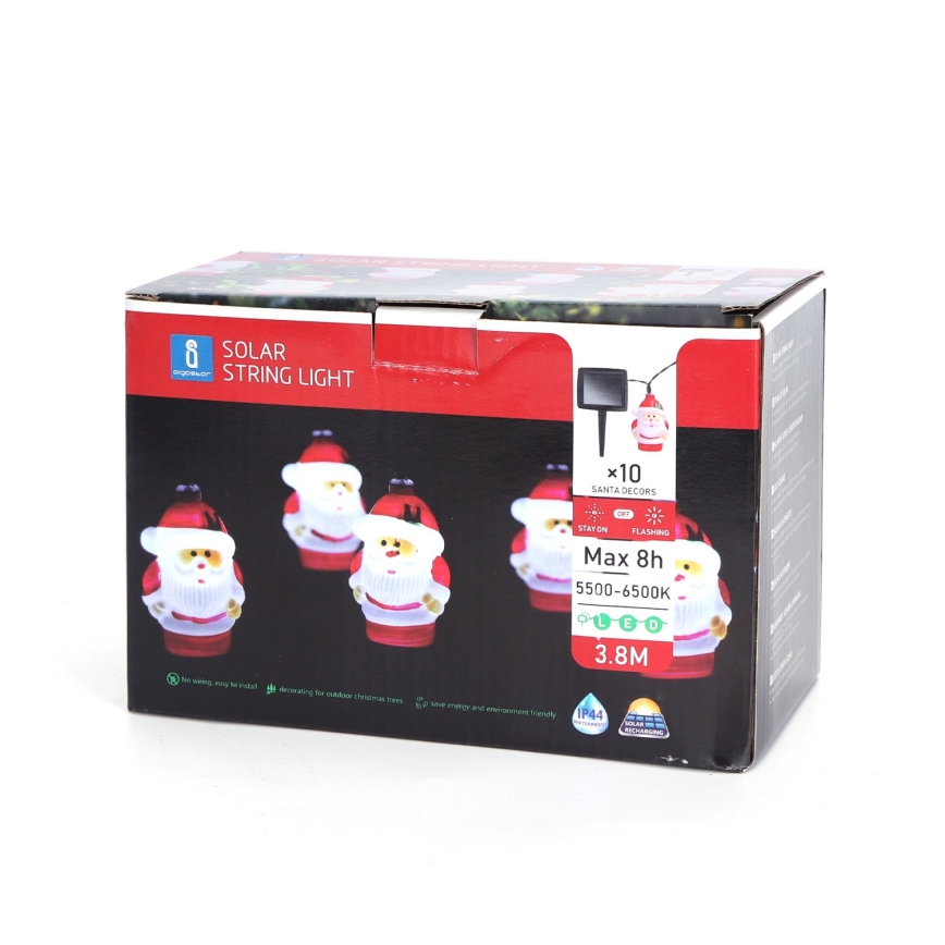 Aigostar - Ηλιακή γιρλάντα LED 10xLED/3,8 m IP44 ψυχρό λευκό 400 mAh