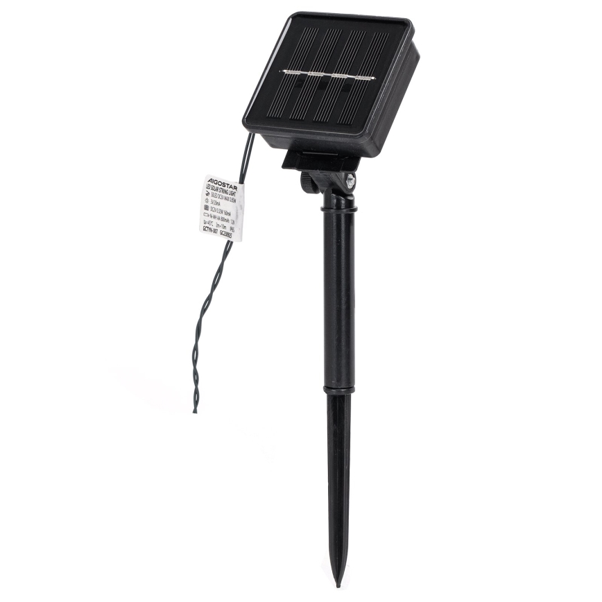 Aigostar - Ηλιακή γιρλάντα LED 50xLED/8 λειτουργίες 12m 800mAh IP65 θερμό λευκό