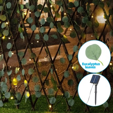 Aigostar - Ηλιακή διακοσμητική LED 148xLED/2x1,2m IP65 300 mAh θερμό λευκό ευκάλυπτος