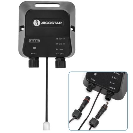 Aigostar - LED ηλιακό φωτιστικό 2xLED/70W/12V 12000 mAh 6500K IP65 διάμ. 20,5 εκ. + τηλεχειριστήριο