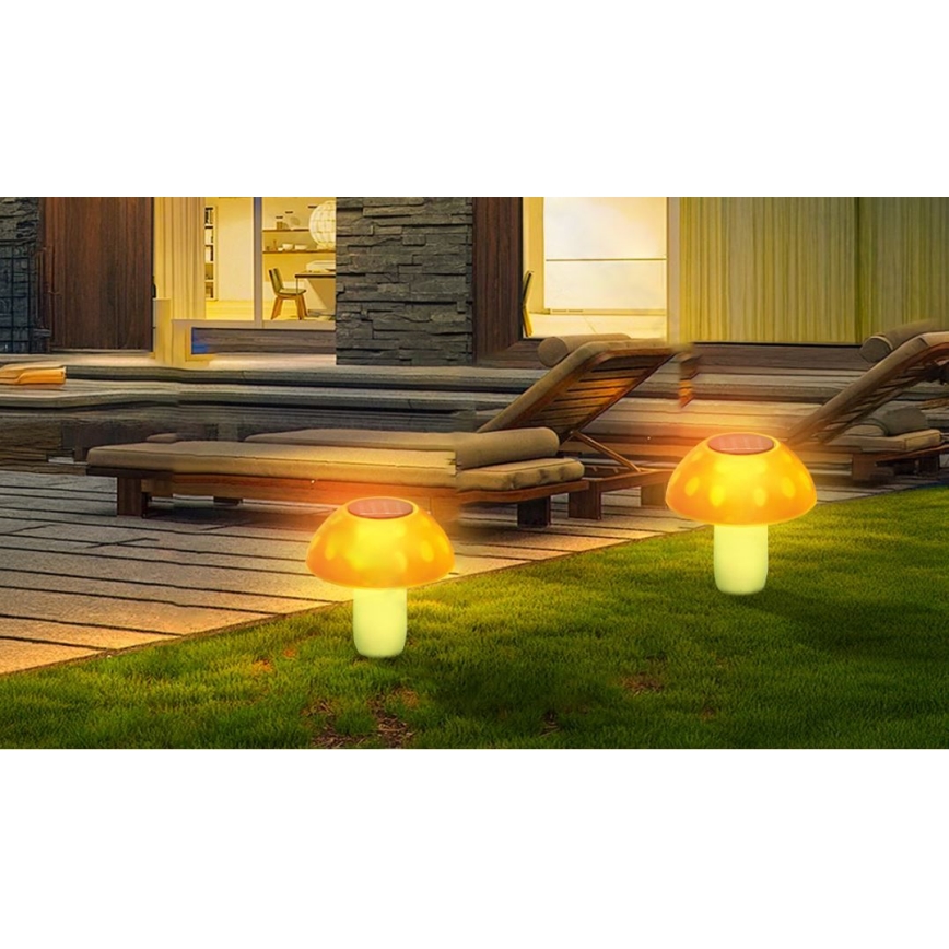 Aigostar - Ηλιακό φωτιστικό LED LED/0,024W/1,2V 200 mAh 2700K IP44 boletus