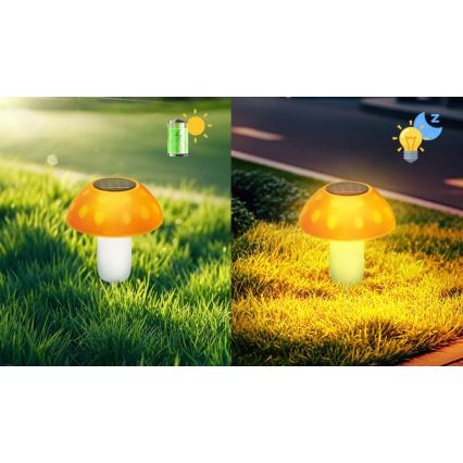 Aigostar - Ηλιακό φωτιστικό LED LED/0,024W/1,2V 200 mAh 2700K IP44 boletus