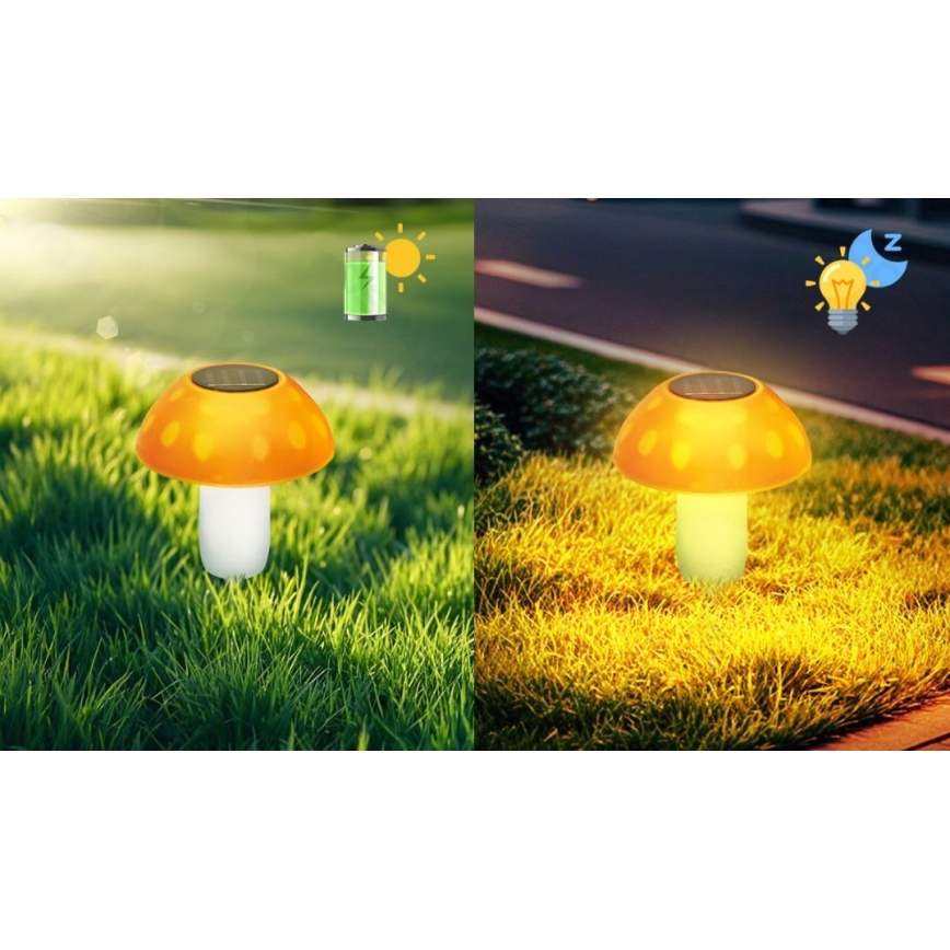 Aigostar - Ηλιακό φωτιστικό LED LED/0,024W/1,2V 200 mAh 2700K IP44 boletus
