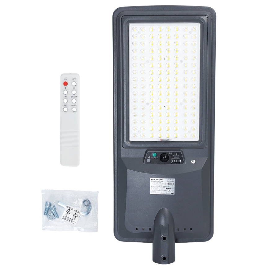 Aigostar - ηλιακό φωτιστικό δρόμου με αισθητήρα LED/300W/3,2V 3600mAh + τηλεχειριστήριο