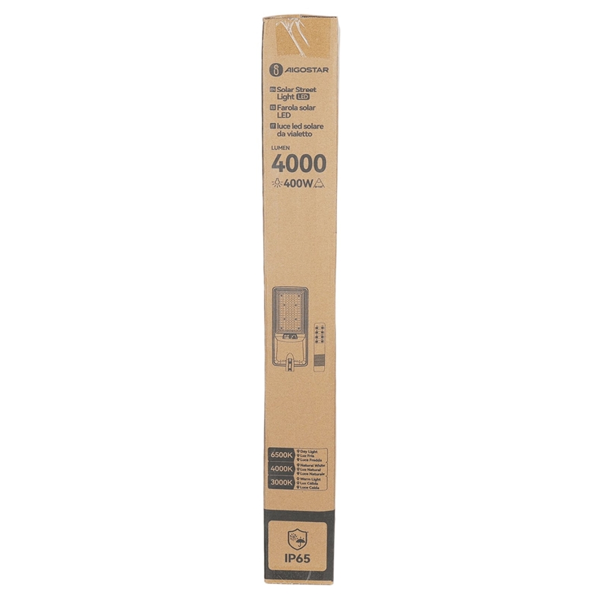 Aigostar - ηλιακό φωτιστικό δρόμου με αισθητήρα LED/300W/3,2V 3600mAh + τηλεχειριστήριο
