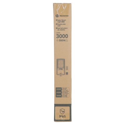 Aigostar - Ηλιακό φωτιστικό δρόμου με αισθητήρα LED/400W/3,2V 4800mAh + τηλεχειριστήριο