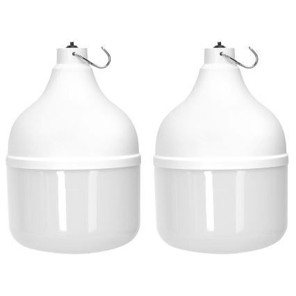 Aigostar - Ηλιακό κρεμαστό φωτιστικό LED με αισθητήρα 2xLED/70W/12V 12000 mAh 6500K διάμετρος 12 cm + τηλεχειριστήριο