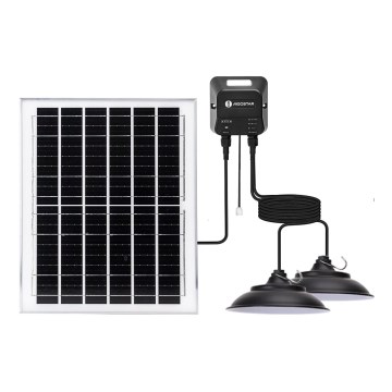 Aigostar - Ηλιακό LED φωτιστικό 2x LED / 70W / 12V, 12000 mAh, 6500K, IP65, Ø 23,5 cm + τηλεχειριστήριο
