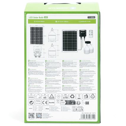Aigostar - LED ηλιακός πολυέλαιος 2xLED/35W/12V 6000 mAh 6500K IP65 Ø 10 cm + τηλεχειριστήριο