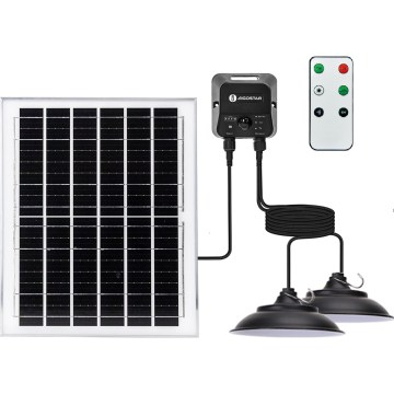 Aigostar - Ηλιακός πολυέλαιος LED με αισθητήρα 2xLED/70W/12V 12000 mAh 6500K IP65 Ø 23,5 cm + τηλεχειριστήριο
