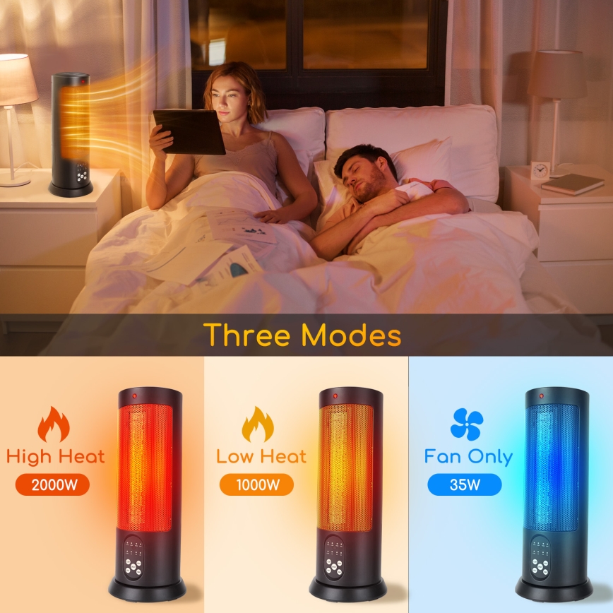 Aigostar - Ηλεκτρική θερμάστρα 1500W/230V + τηλεχειριστήριο