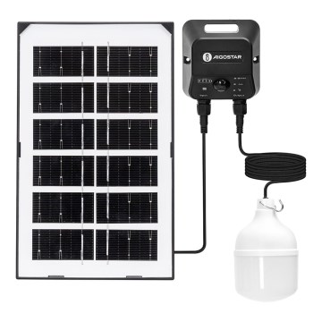 Aigostar - Ηλιακό κρεμαστό φωτιστικό LED με αισθητήρα LED/35W/12V 3000 mAh 6500K διάμετρος 10 cm + τηλεχειριστήριο