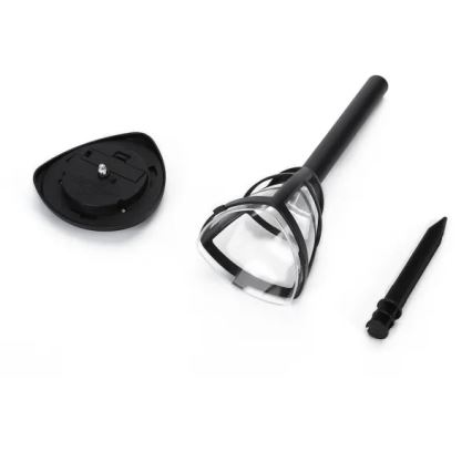 Aigostar - Σετ 12 τεμ. ηλιακά LED φωτιστικά 0,06W/2V, 33,8 cm, 6500K, 100 mAh, IP44, μαύρο