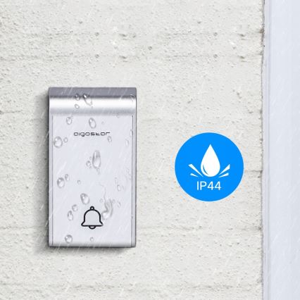 Aigostar - Σετ 2x Ασύρματο κουδούνι για πρίζα 230V/12V IP44 λευκό