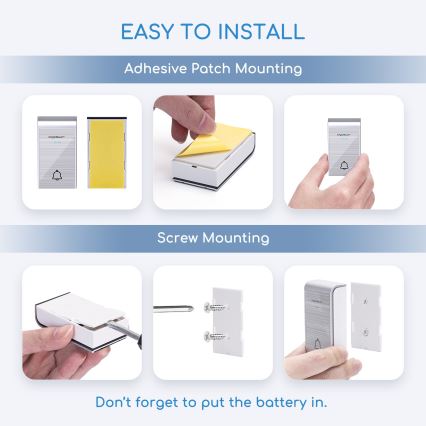 Aigostar - ΣΕΤ 2x Ασύρματο κουδούνι 3xAA/12V IP44 ασημί