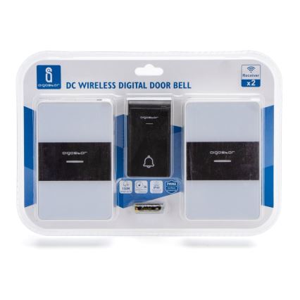 Aigostar - ΣΕΤ 2x Ασύρματο κουδούνι 3xAA/12V IP44 λευκό/μαύρο