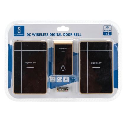 Aigostar - ΣΕΤ 2x Ασύρματο κουδούνι 3xAA/12V IP44 μαύρο