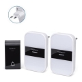 Aigostar - Σετ 2x Ασύρματο κουδούνι για πρίζα 230V/12V IP44 λευκό/μαύρο