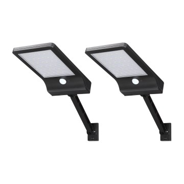 Aigostar - Σετ 2x LED ηλιακών υπαίθριων λαμπών δρόμου με αισθητήρα LED/3W/3,7V1800 mAh IP44 3000/4000/5000K + τηλεχειριστήριο