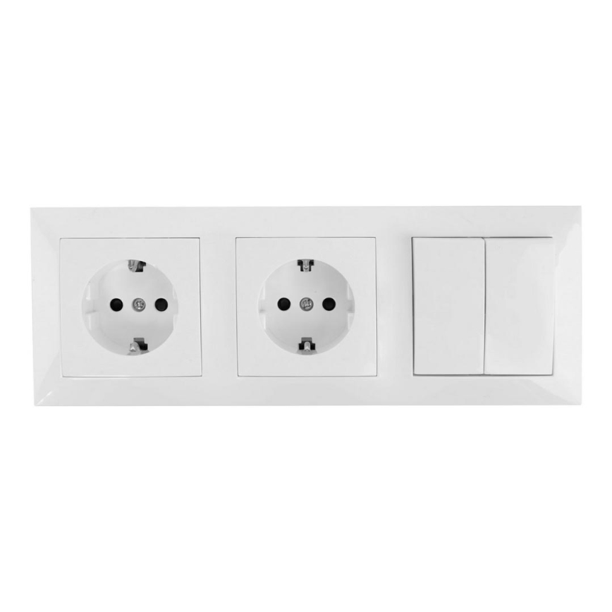 Aigostar - ΣΕΤ 2x Πρίζα με διακόπτη 2x16A/250V SCHUKO