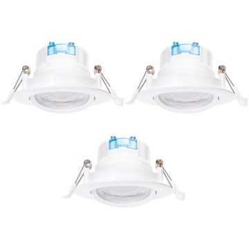 Aigostar - Σετ 3 τεμ. χωνευτό φωτιστικό LED/5W/230V 6500K Ø 8,5 cm λευκό