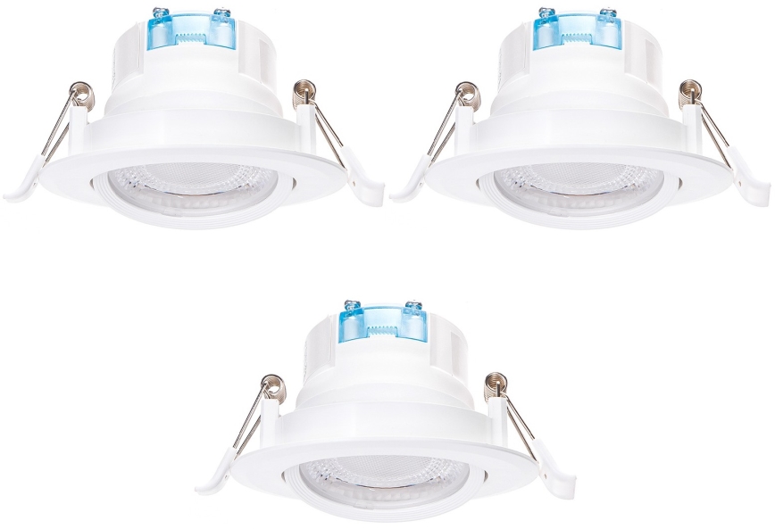 Aigostar - Σετ 3 χωνευτών φωτιστικών οροφής LED/5W/230V 4000K Ø 8,5 εκ. λευκά