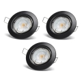 Aigostar - Σετ 3x LED εντοιχισμένα φωτιστικά 1xGU10/4,5W/230V 4000K μαύρα