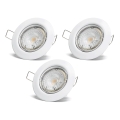 Aigostar - ΣΕΤ 3x LED εντοιχισμένα φωτιστικά οροφής 1xGU10/4,5W/230V 6500K λευκά