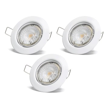 Aigostar - ΣΕΤ 3x LED εντοιχισμένα φωτιστικά οροφής 1xGU10/4,5W/230V 6500K λευκά