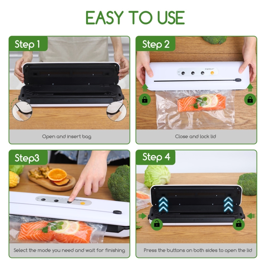 Aigostar - Συσκευή Vacuum -Αεροστεγούς Φύλαξης 110W/230V